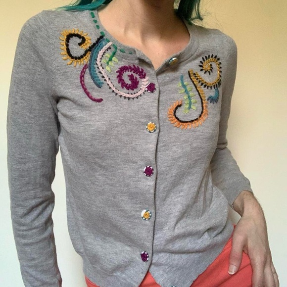 Embroidered cardigan top - Picture 3 of 4